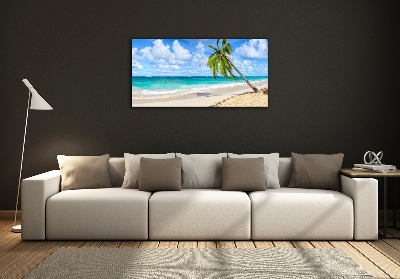 Glass art picture Tropical beach