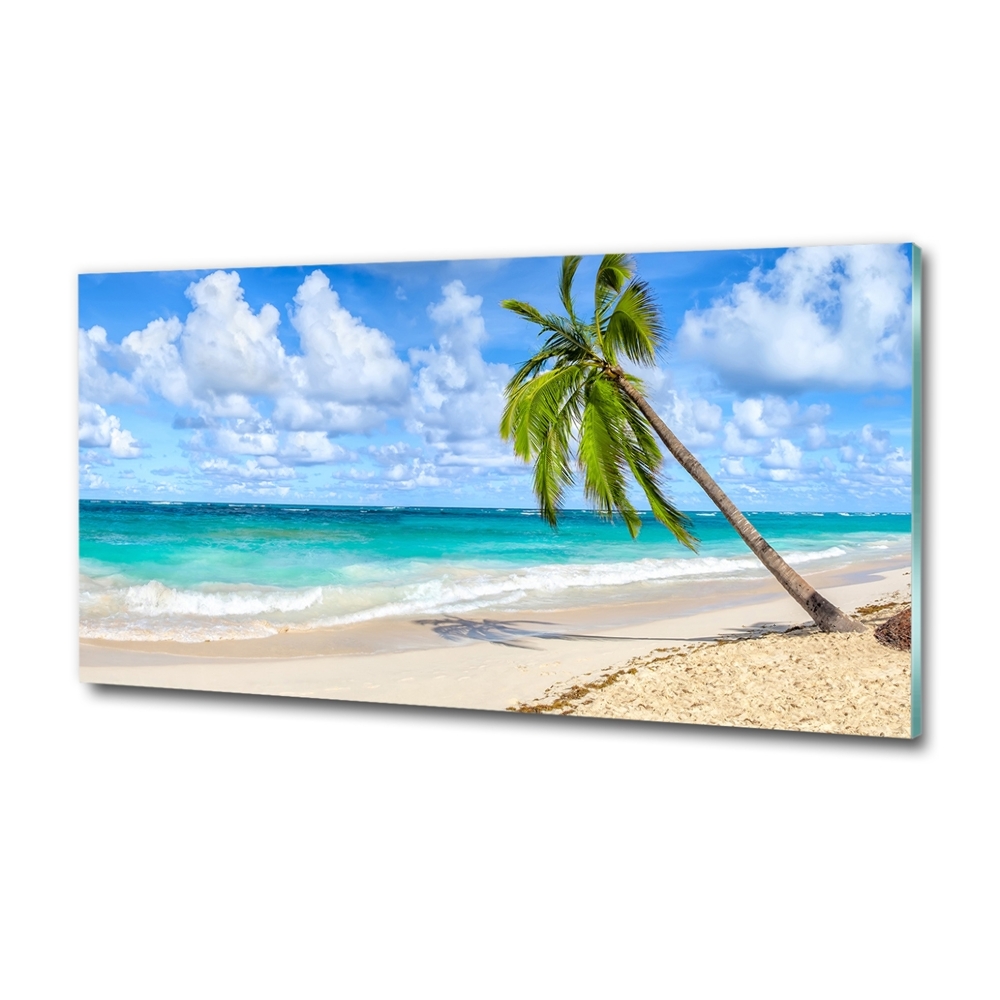 Glass art picture Tropical beach