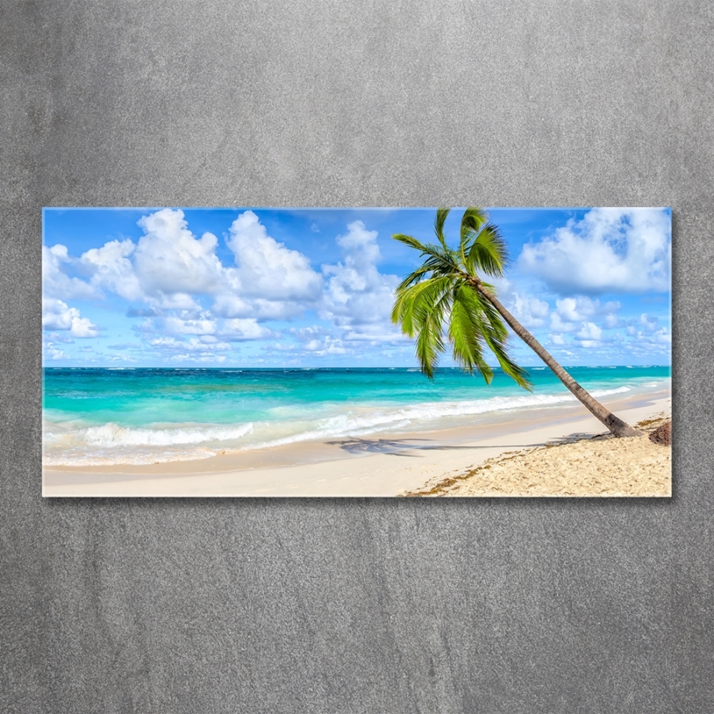 Glass art picture Tropical beach