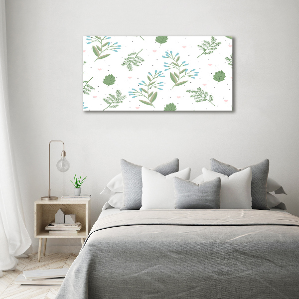 Wall art on glass Leaves