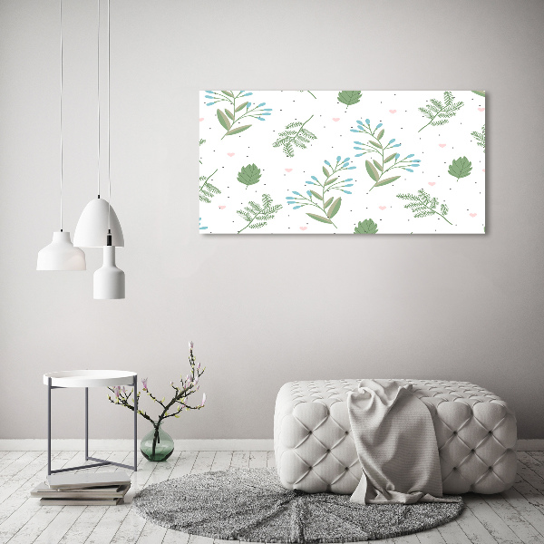 Wall art on glass Leaves