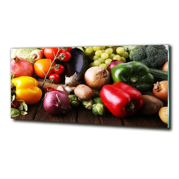 Glass art print Vegetables and fruits