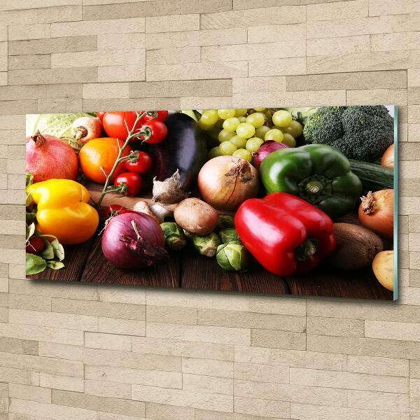 Glass art print Vegetables and fruits