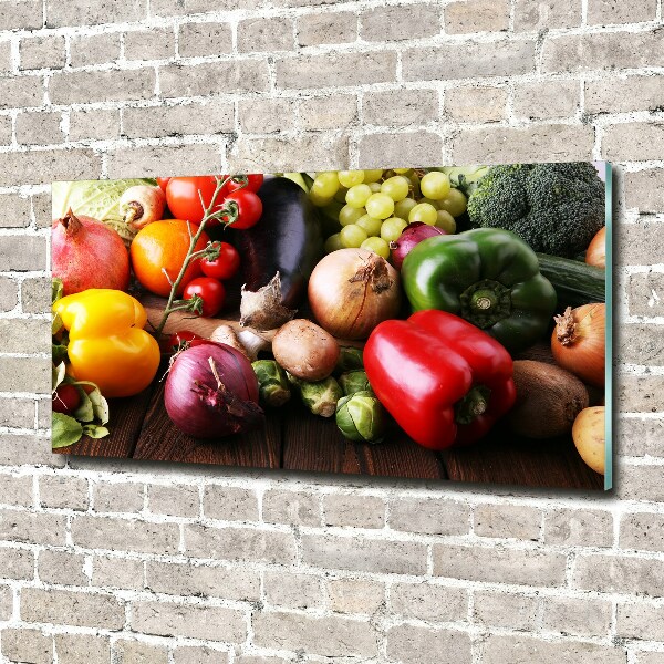 Glass art print Vegetables and fruits