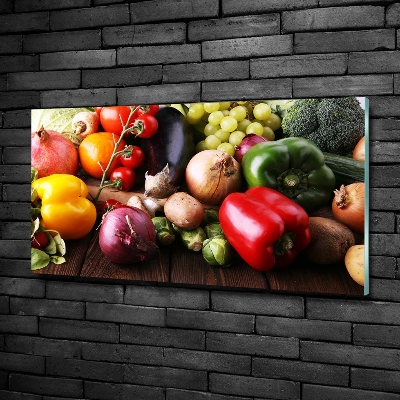 Glass art print Vegetables and fruits