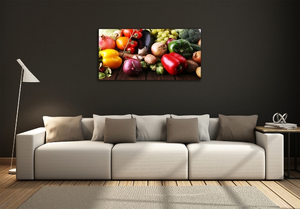 Glass art print Vegetables and fruits