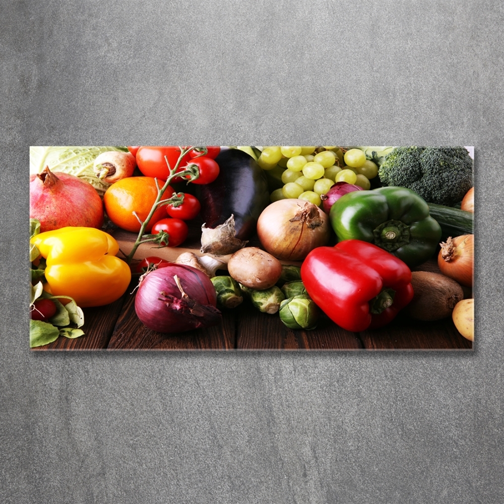 Glass art print Vegetables and fruits