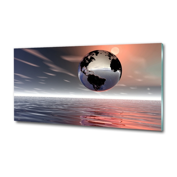 Glass wall art Planet earth