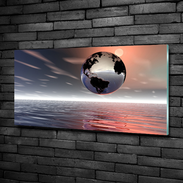 Glass wall art Planet earth