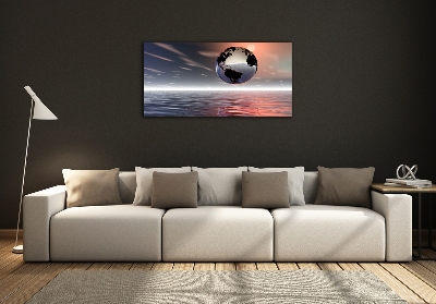 Glass wall art Planet earth