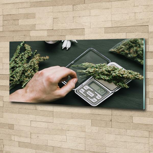 Glass wall art Marijuana tops