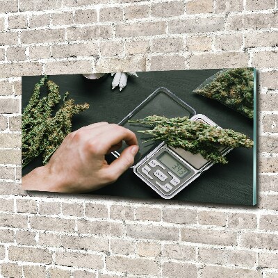 Glass wall art Marijuana tops