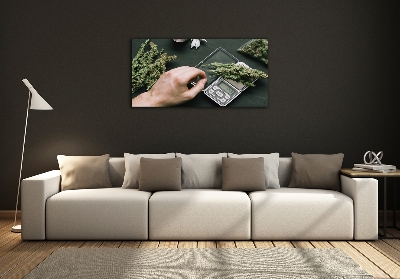 Glass wall art Marijuana tops