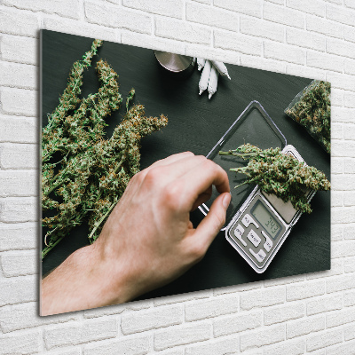 Glass wall art Marijuana tops