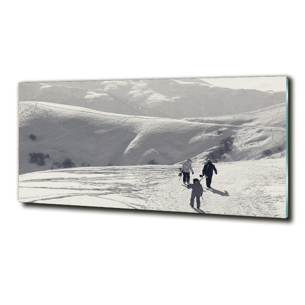 Photo printed on glass Skiers