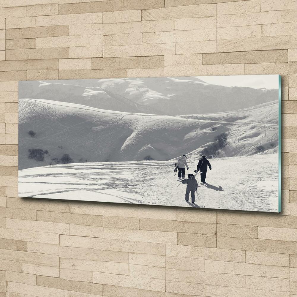 Photo printed on glass Skiers