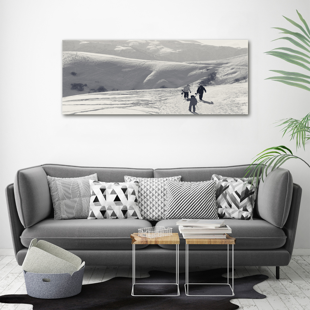 Photo printed on glass Skiers