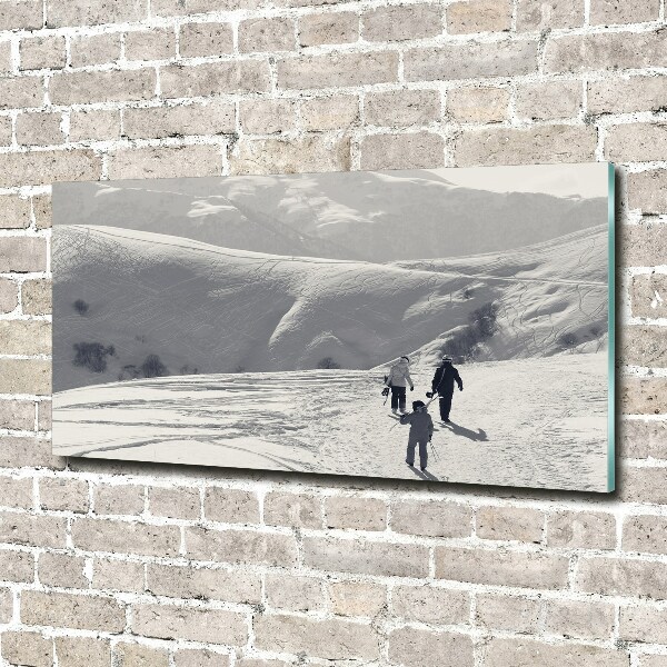 Photo printed on glass Skiers