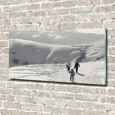 Photo printed on glass Skiers