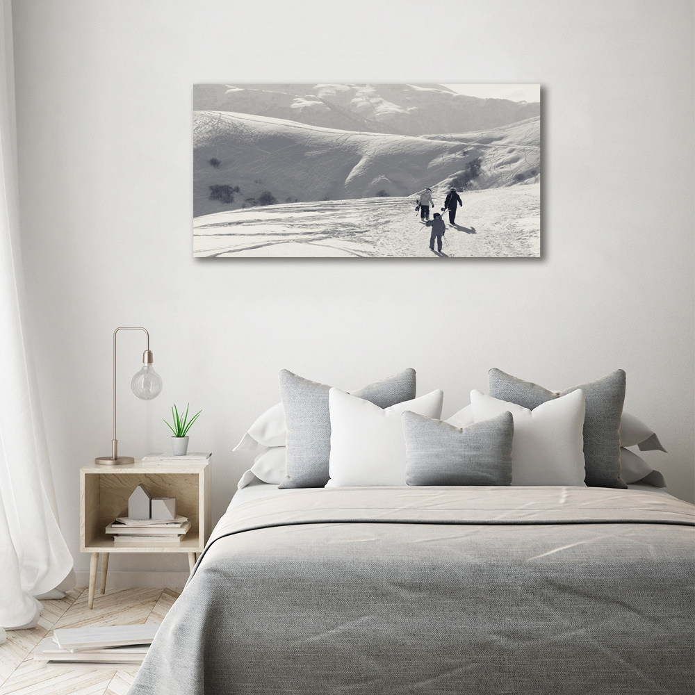 Photo printed on glass Skiers