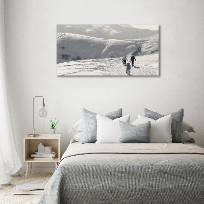 Photo printed on glass Skiers