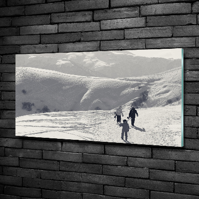 Photo printed on glass Skiers