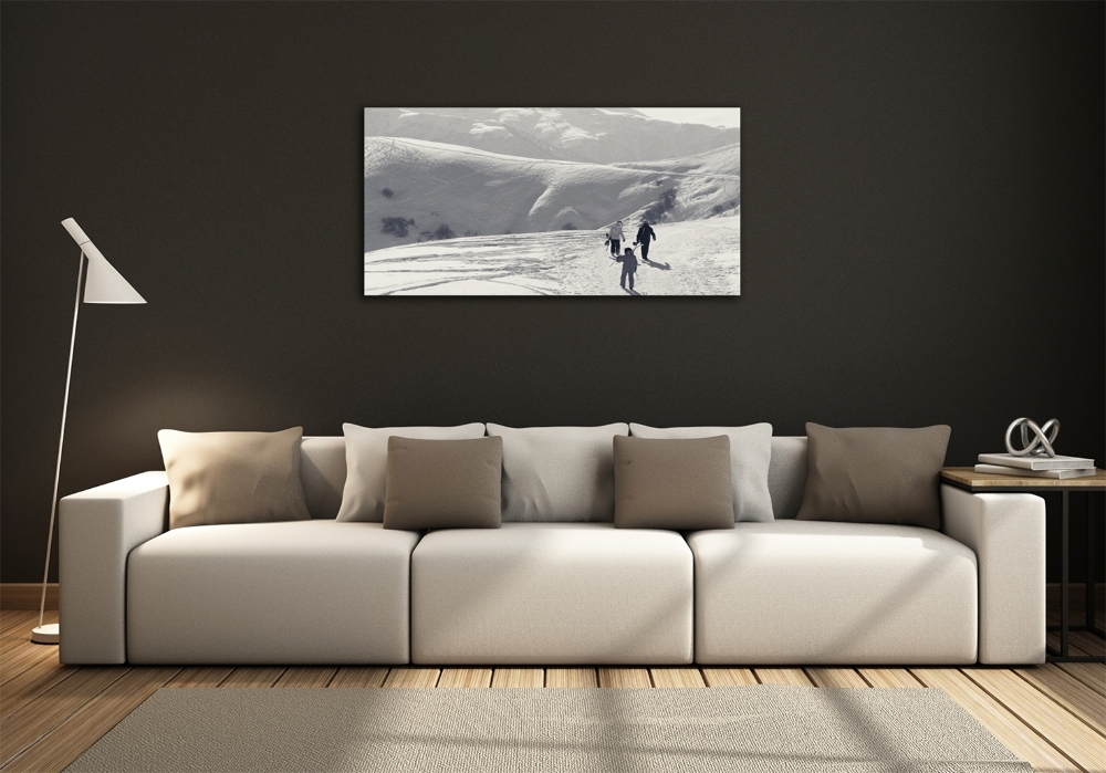 Photo printed on glass Skiers