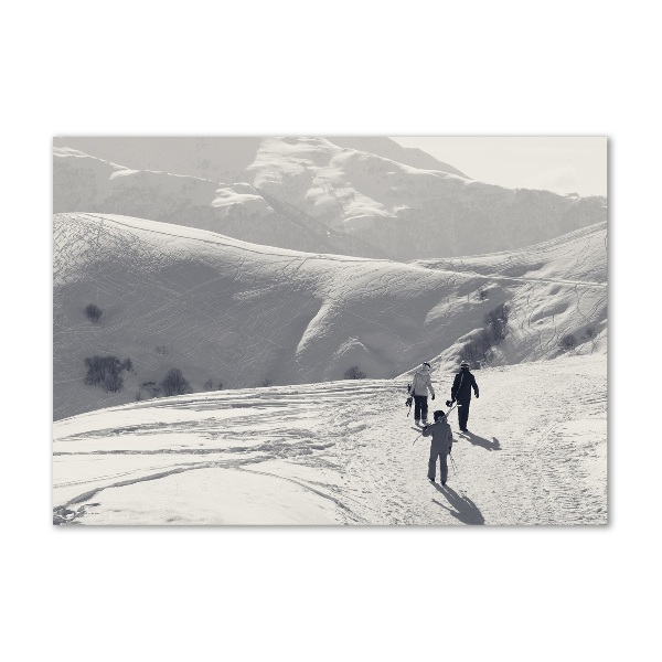 Photo printed on glass Skiers