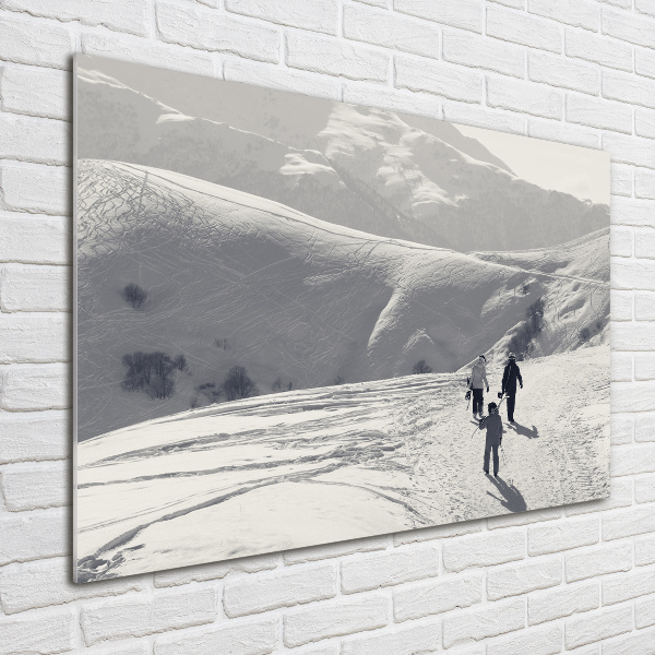 Photo printed on glass Skiers