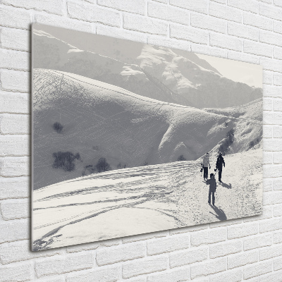 Photo printed on glass Skiers