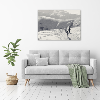 Photo printed on glass Skiers