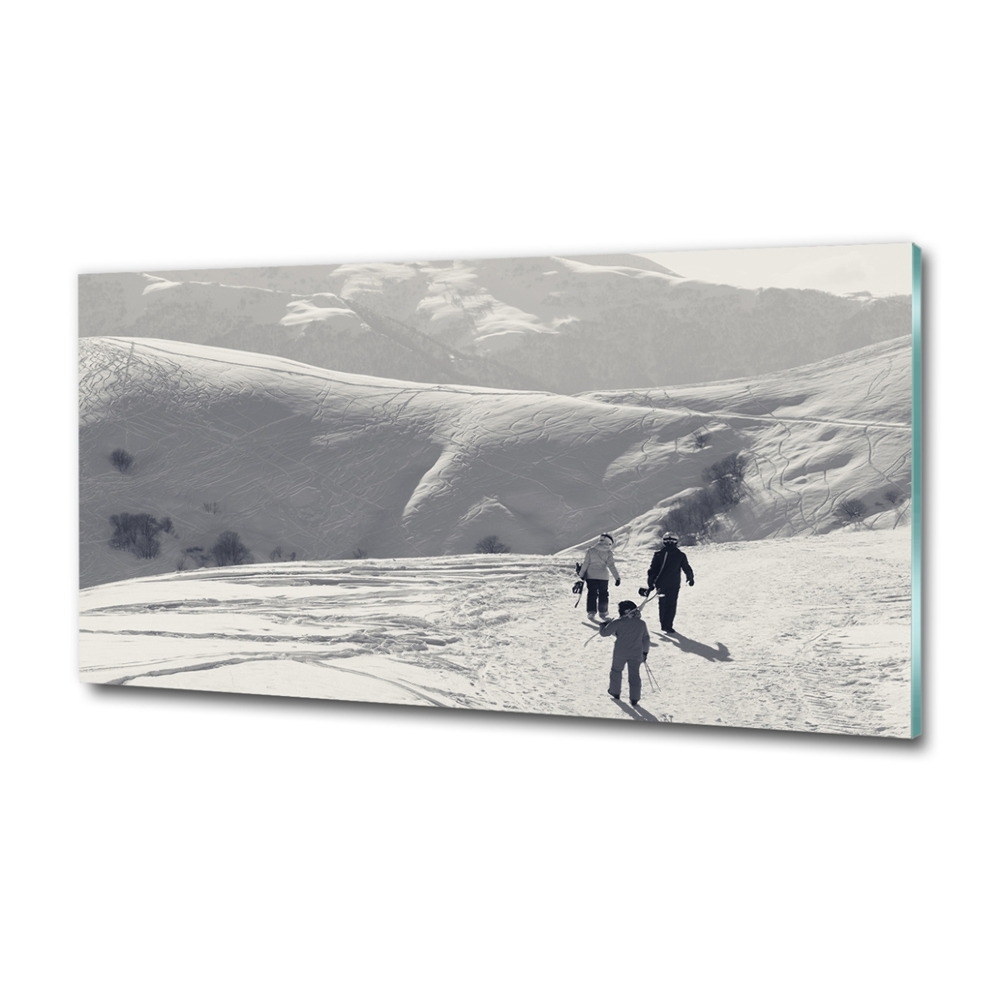 Photo printed on glass Skiers