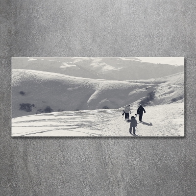 Photo printed on glass Skiers