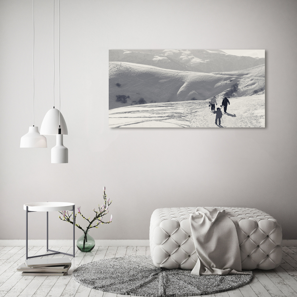 Photo printed on glass Skiers