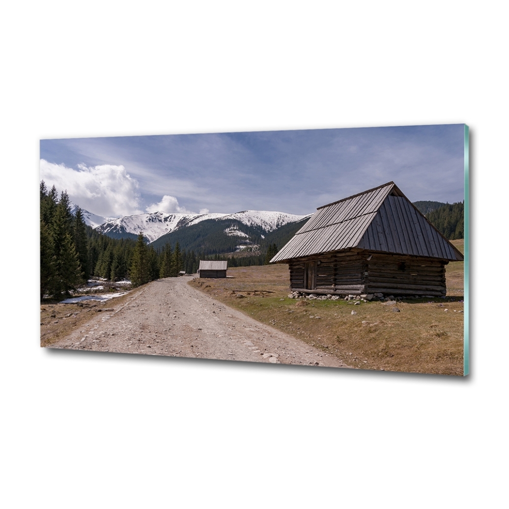 Photo printed on glass House in mountains