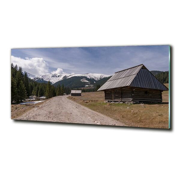 Photo printed on glass House in mountains