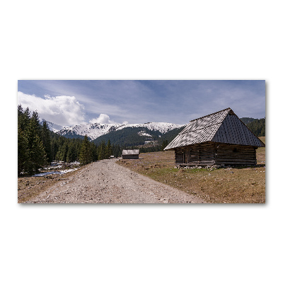 Photo printed on glass House in mountains