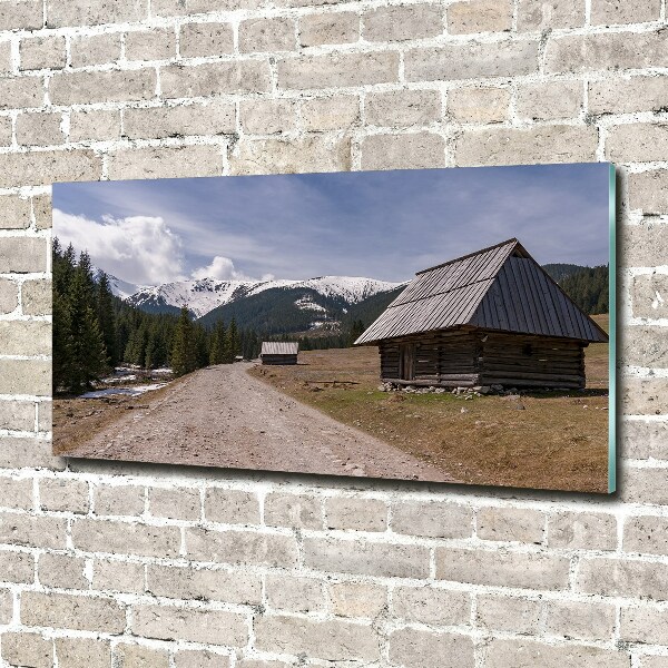 Photo printed on glass House in mountains