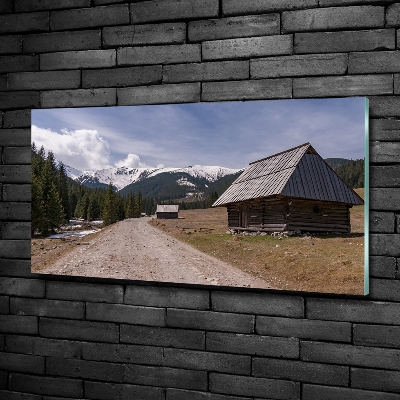 Photo printed on glass House in mountains