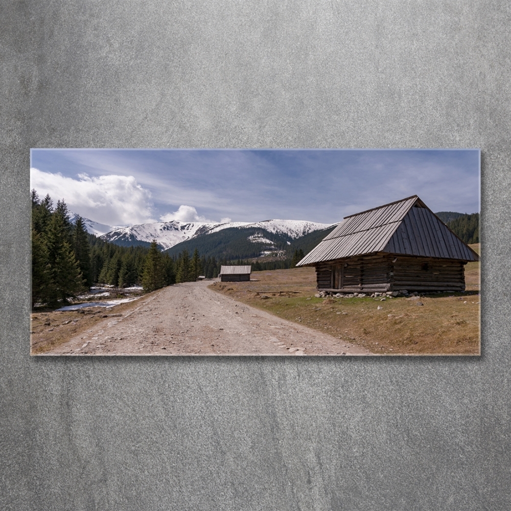 Photo printed on glass House in mountains