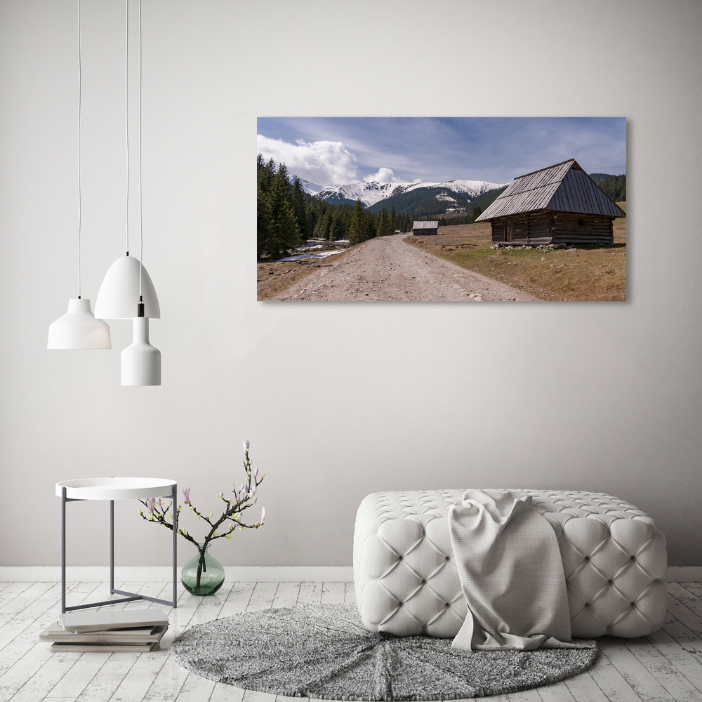 Photo printed on glass House in mountains