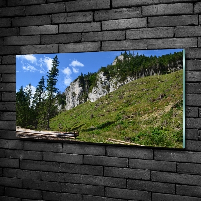 Photo printed on glass Rocky peaks