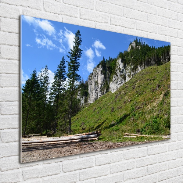 Photo printed on glass Rocky peaks