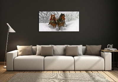 Glass art print Sleigh ride