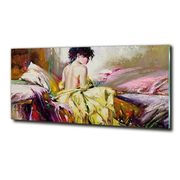 Glass picture print Half -naked woman