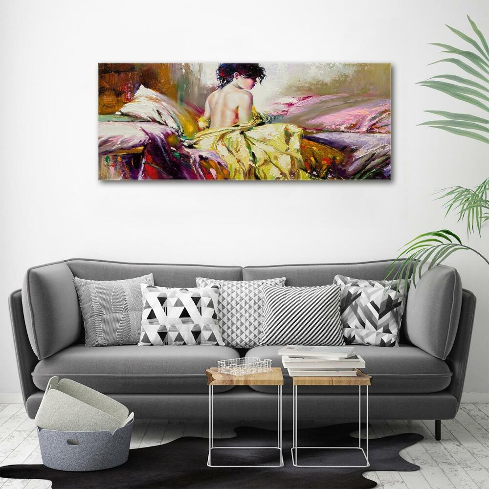 Glass picture print Half -naked woman