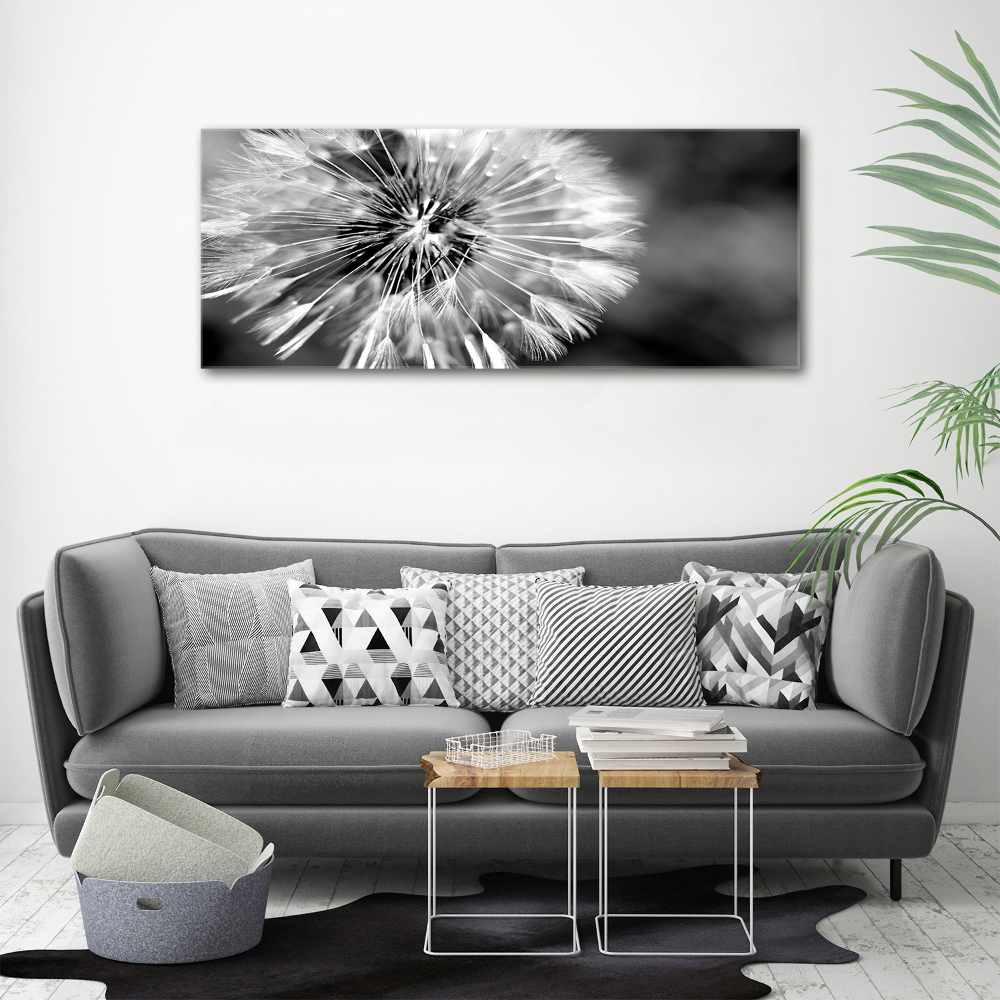 Glass wall art Dandelions