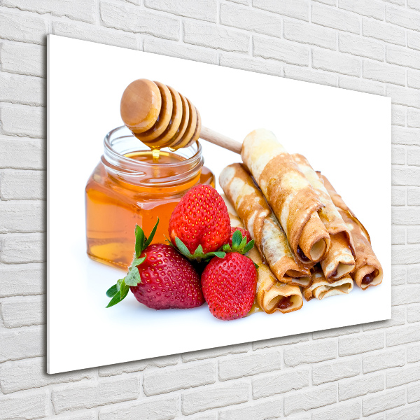 Wall art on glass Delicious pancakes