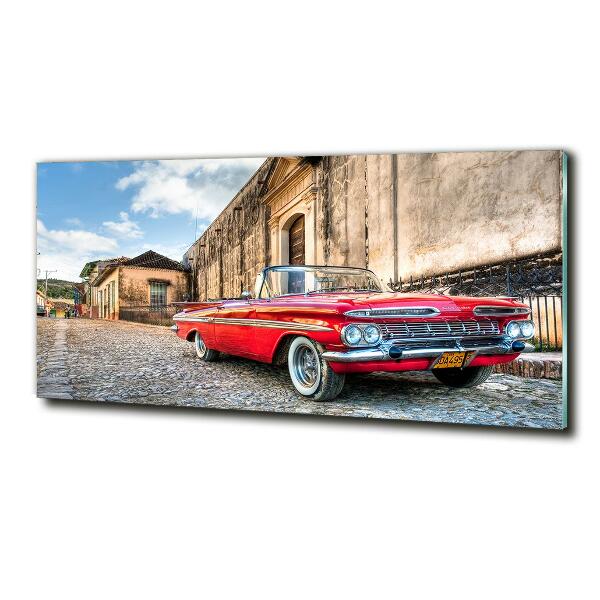 Glass picture wall art Red chevrolet