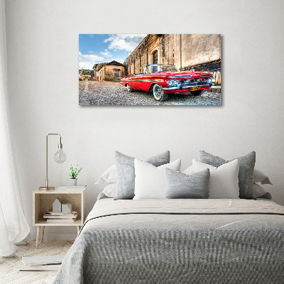 Glass picture wall art Red chevrolet